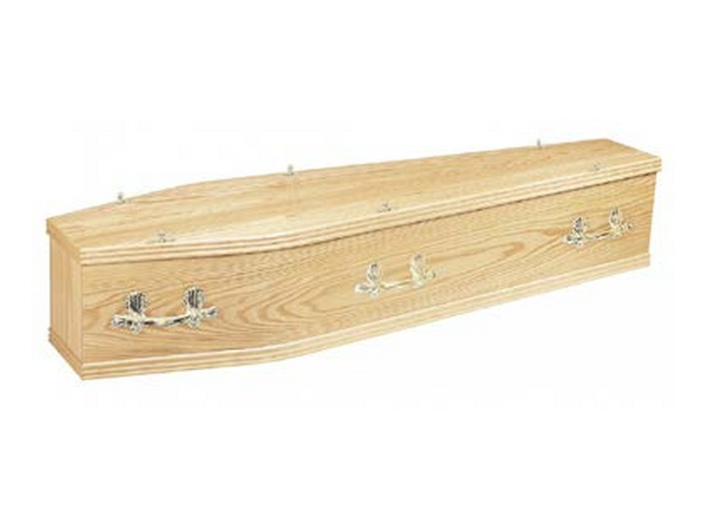 Oak coffin with handles